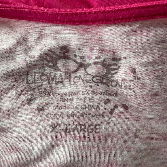 Leoma Lovegrove Womens V-Neck Top Sz XL Anchor Artwork Asymmetrical Hem - Picture 6 of 9